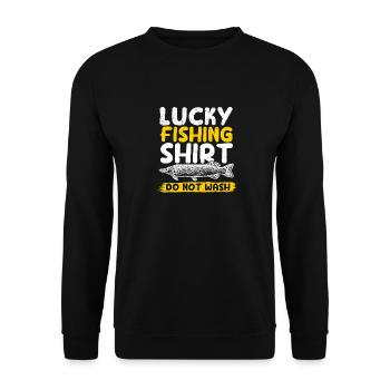 Chemise de pêche porte-bonheur Ne lavez pas la pêche vintage - Sweat-shirt Unisexe - noir - Devant - Alina (178cm) & Michal (187cm)