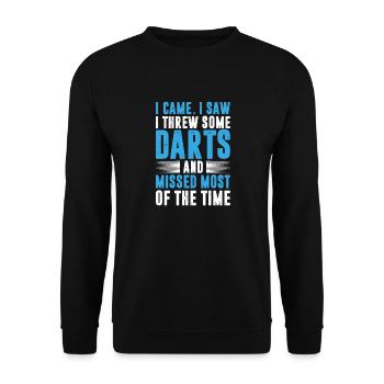 I came I saw I threw some dart - Unisex Sweatshirt - black - Front - Alina (178cm) & Michal (187cm)