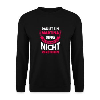 Martina - Unisex Pullover - Schwarz - Vorne - Alina (178cm) & Michal (187cm)