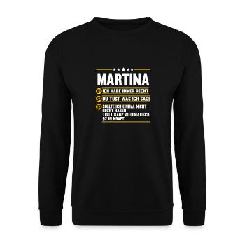 Martina - Unisex Pullover - Schwarz - Vorne - Alina (178cm) & Michal (187cm)