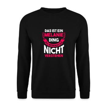 Melanie - Unisex Pullover - Schwarz - Vorne - Alina (178cm) & Michal (187cm)
