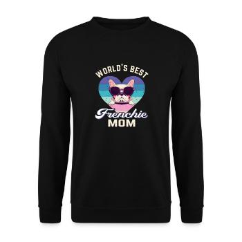 Französische Bulldogge French Bulldog Frenchie - Unisex Sweatshirt - black - Front - Alina (178cm) & Michal (187cm)