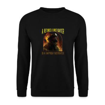 A Retired Firefighter Is A Happier Firefighter - Unisex Sweatshirt - black - Front - Alina (178cm) & Michal (187cm)
