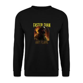 Plus rapide que n’importe quel pompier de flamme - Sweat-shirt Unisexe - noir - Devant - Alina (178cm) & Michal (187cm)