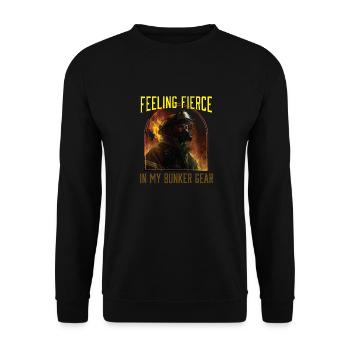 Se sentir féroce dans mon Bunker Gear Fireman - Sweat-shirt Unisexe - noir - Devant - Alina (178cm) & Michal (187cm)