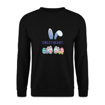 Osterhase, Hase, niedlich - Schatz - Unisex Pullover - Schwarz - Vorne - Alina (178cm) & Michal (187cm)