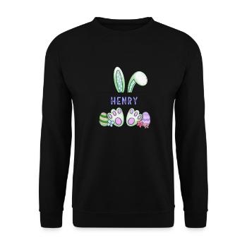 Easter Bunny, rabbit, cute - Henry - Unisex Sweatshirt - black - Front - Alina (178cm) & Michal (187cm)