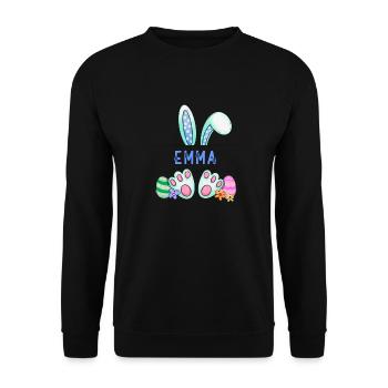 Lapin de Pâques, lapin, mignonne Emma - Sweat-shirt Unisexe - noir - Devant - Alina (178cm) & Michal (187cm)