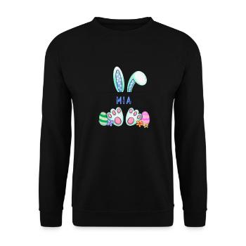 Easter Bunny, rabbit, cute Mia - Unisex Sweatshirt - black - Front - Alina (178cm) & Michal (187cm)