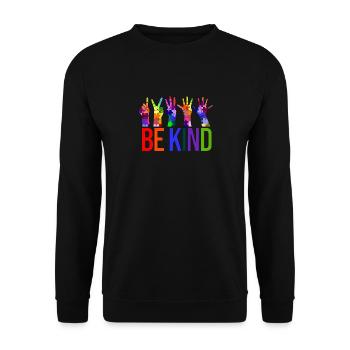 Sensibilisation à l’autisme - Signe de la main1 2 3 4 5 Soyez gentil - Sweat-shirt Unisexe - noir - Devant - Alina (178cm) & Michal (187cm)