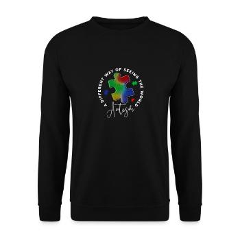 Andere Art, die Welt zu sehen - Autismus Awarenes - Unisex Pullover - Schwarz - Vorne - Alina (178cm) & Michal (187cm)