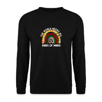 Autismus-Bewusstsein: Der Arbeitende braucht alle Arten von Köpfen - Unisex Pullover - Schwarz - Vorne - Alina (178cm) & Michal (187cm)