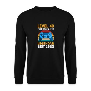 Level 40 freigeschalten Zocken Pc Zocker Gaming - Unisex Pullover - Schwarz - Vorne - Alina (178cm) & Michal (187cm)