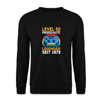 Level 50 freigeschalten Zocken Pc Zocker Gaming - Unisex Pullover - Schwarz - Vorne - Alina (178cm) & Michal (187cm)