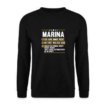 Marina - Unisex Pullover - Schwarz - Vorne - Alina (178cm) & Michal (187cm)