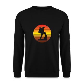 Wandern Bergwanderer Bergwandern Wanderung - Unisex Pullover - Schwarz - Vorne - Alina (178cm) & Michal (187cm)