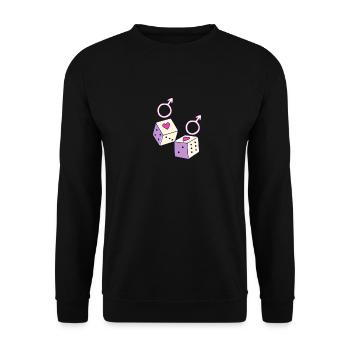 LGBTQ+ Liebe Gay Schwul Würfel Heiraten Pride - Unisex Pullover - Schwarz - Vorne - Alina (178cm) & Michal (187cm)