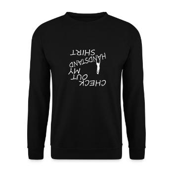 Check Out Handstand Shirt Fitness Sport Gym - Unisex Sweatshirt - black - Front - Alina (178cm) & Michal (187cm)