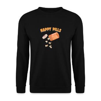 Happy Pills Exotic Shorthair Cat Funny Kitten Love - Unisex Sweatshirt - black - Front - Alina (178cm) & Michal (187cm)