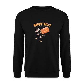 Happy Pills Siamese Cat Funny Kitten Lover Feline - Unisex Sweatshirt - black - Front - Alina (178cm) & Michal (187cm)