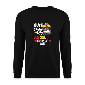 Angola Angola Citation du drapeau angolais - Sweat-shirt Unisexe - noir - Devant - Alina (178cm) & Michal (187cm)