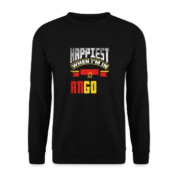 Angola Angola Citation du drapeau angolais - Sweat-shirt Unisexe - noir - Devant - Alina (178cm) & Michal (187cm)