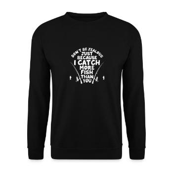 Don't be jealous just because I have a funny - Unisex Sweatshirt - black - Front - Alina (178cm) & Michal (187cm)