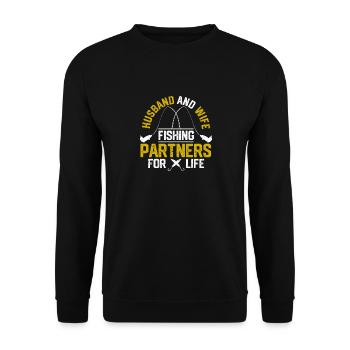 Mari et femme Partenaires de pêche pour la vie - Sweat-shirt Unisexe - noir - Devant - Alina (178cm) & Michal (187cm)