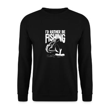 Ich würde lieber Angeln Liebhaber lustig Fischer - Unisex Pullover - Schwarz - Vorne - Alina (178cm) & Michal (187cm)