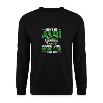 Don't be jealous just because I have a funny - Unisex Sweatshirt - black - Front - Alina (178cm) & Michal (187cm)