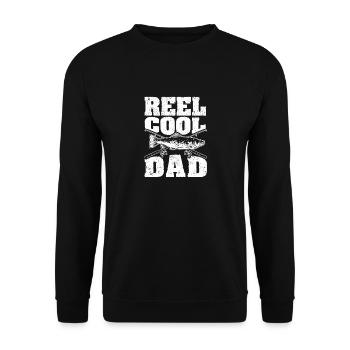 Reel Cool Dad Funny Father's Day Fishing Lovers - Unisex Sweatshirt - black - Front - Alina (178cm) & Michal (187cm)