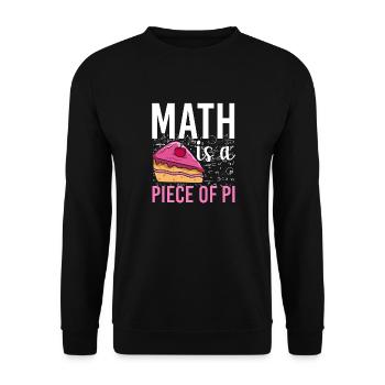 Math Is A Piece Of Pi - Unisex Pullover - Schwarz - Vorne - Alina (178cm) & Michal (187cm)