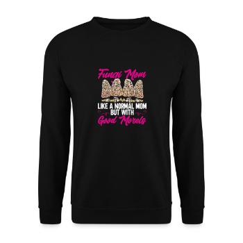 Mushroom hunting, mushrooms, morels, mushroom picking, foraging - Unisex Sweatshirt - black - Front - Alina (178cm) & Michal (187cm)