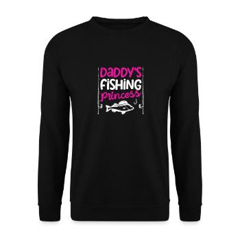 Daddy's Fishing Princess Daughter Fisherman Reel Cool - Unisex Sweatshirt - black - Front - Alina (178cm) & Michal (187cm)
