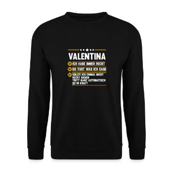 Valentina - Unisex Pullover - Schwarz - Vorne - Alina (178cm) & Michal (187cm)