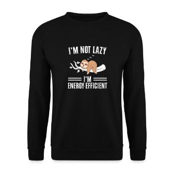 Je ne suis pas paresseux, je suis économe en énergie - Sweat-shirt Unisexe - noir - Devant - Alina (178cm) & Michal (187cm)