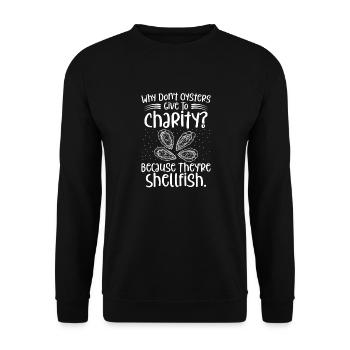 Funny Joke - Huîtres crustacées - Sweat-shirt Unisexe - noir - Devant - Alina (178cm) & Michal (187cm)