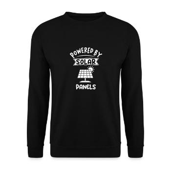 Powered by Solar Panels Photovoltaics Solar Energy - Unisex Sweatshirt - black - Front - Alina (178cm) & Michal (187cm)