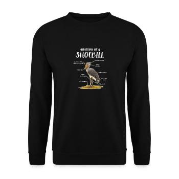 Schuhschnabel Vogel Ornithologe Wald I Geschenk - Unisex Pullover - Schwarz - Vorne - Alina (178cm) & Michal (187cm)