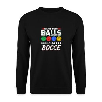 Grab Your Bocce Balls, Funny Bocci - Unisex Pullover - Schwarz - Vorne - Alina (178cm) & Michal (187cm)