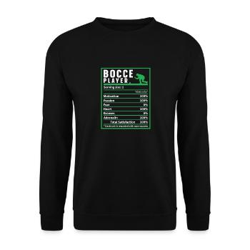 Bocce Ball Player Nutrition Facts, Funny Bocci - Unisex Pullover - Schwarz - Vorne - Alina (178cm) & Michal (187cm)