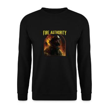 Fire Authority Fire Department Firefighter Fireman - Unisex Sweatshirt - black - Front - Alina (178cm) & Michal (187cm)