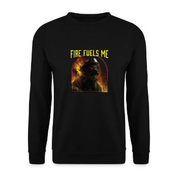 Fire Fuels Me Fire Rescue Firefighting Firefighter - Unisex Sweatshirt - black - Front - Alina (178cm) & Michal (187cm)