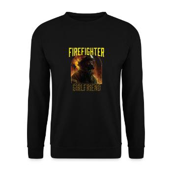 Firefighter Girlfriend Relationship Firefighter - Unisex Pullover - Schwarz - Vorne - Alina (178cm) & Michal (187cm)