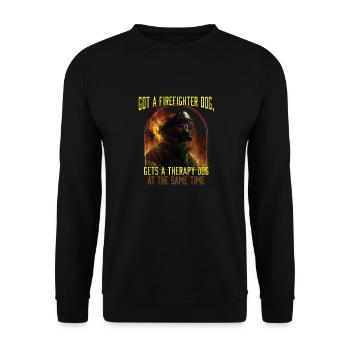 Got A Firefighter Dog Gets A Therapy Dog At The - Unisex Sweatshirt - black - Front - Alina (178cm) & Michal (187cm)