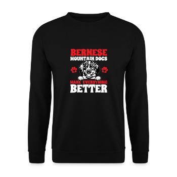 Bernese Mountain Dog - Unisex Sweatshirt - black - Front - Alina (178cm) & Michal (187cm)