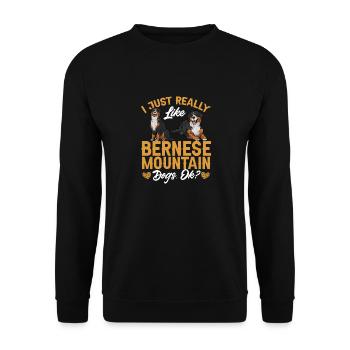Bernese Mountain Dog - Unisex Sweatshirt - black - Front - Alina (178cm) & Michal (187cm)