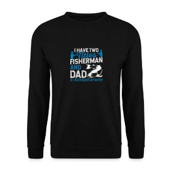 J’ai deux titres Fischer et père et moi - Sweat-shirt Unisexe - noir - Devant - Alina (178cm) & Michal (187cm)