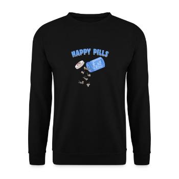 Happy Pills American Shorthair Cat Funny Kitten - Sweat-shirt Unisexe - noir - Devant - Alina (178cm) & Michal (187cm)