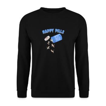 Happy Pills Devon Rex Katze Lustiges Kätzchen Liebhaber - Unisex Pullover - Schwarz - Vorne - Alina (178cm) & Michal (187cm)